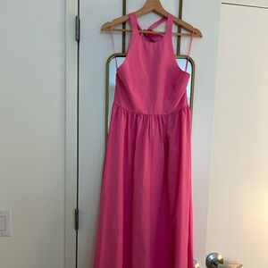 NWT Zara Pink Cotton Halter Maxi Dress